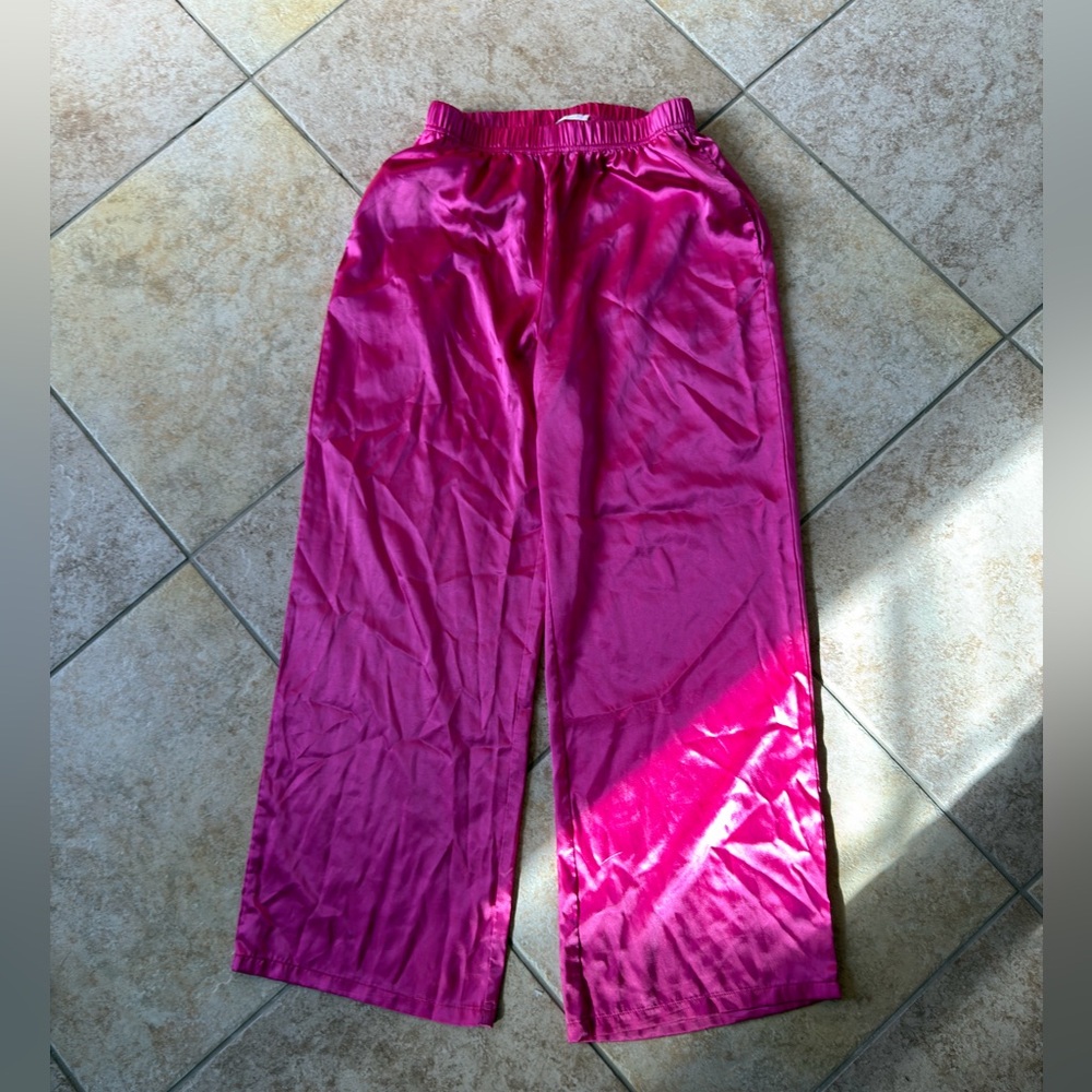 Vibrant Pink Satin sleep Pants